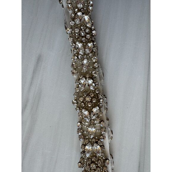 Handmade Crystal Bridal Wedding Belt - Size Small main image 4